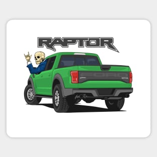 Truck ranger raptor f150 4x4 hand skull metal green Magnet